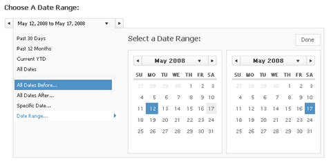 jQuery Interactive Date Range Picker