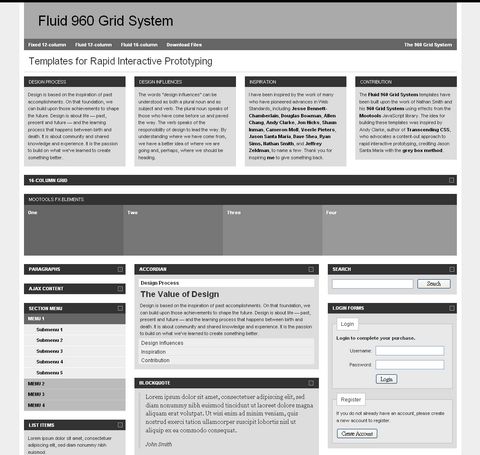 Fluid 960 Grid System Templates
