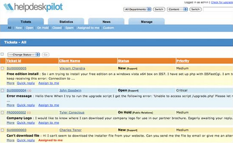 Helpdesk Pilot Web Based Support Ticketing System Web Resources