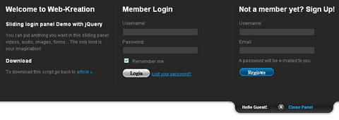 Sliding Login Panel in jQuery