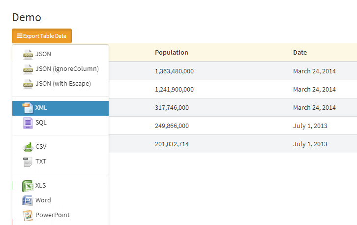 Html table as csv jquery