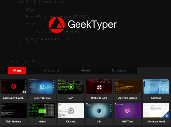 Display Computer_ Like a Pro Hacker, GeekTyper