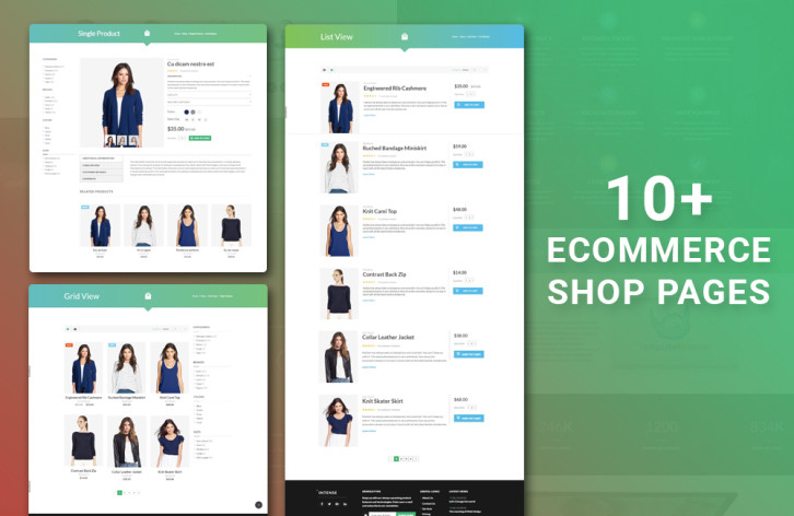 intense - ecommerce page templates